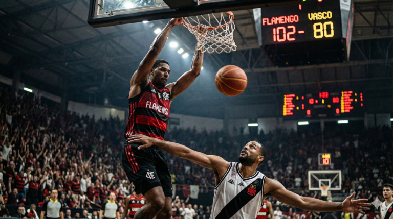 Flamengo Atropela Vasco em São Januário, Vence por 102 a 80 e Amplia Crise do Rival no NBB